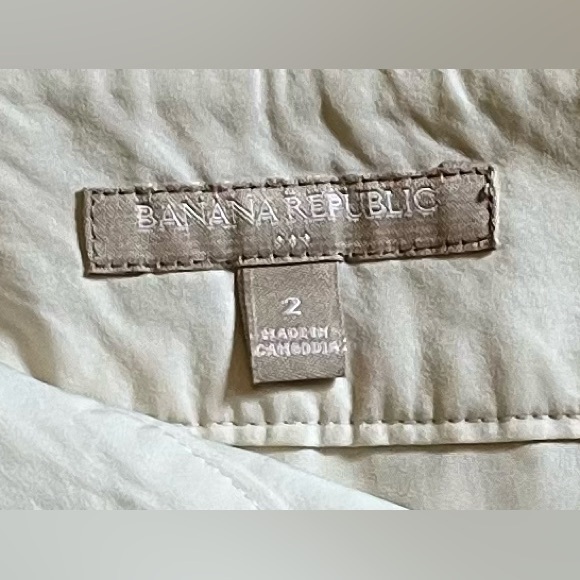 BANANA REPUBLIC ivory and silver square-patterned mini skirt, fully lined size 2 - Picture 5 of 8